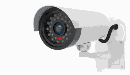 A security camera turning to face you, its red LED blinking slowly